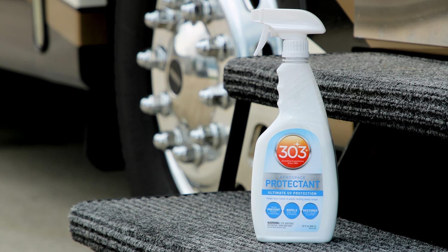 303 Aerospace Protectant 296 ml – Spray protector UV para plástico, vinilo, goma y cuero – Acabado mate, protege contra la decoloración y la fragilidad + guantes de nitrilo