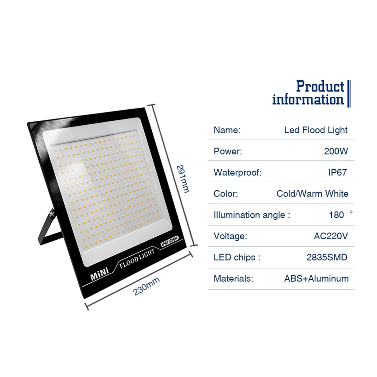 Naświetlacz LED, Światło Halonowe LED IP67 Wodoodporne 50W 100W 150W 200W Reflektory Zewnętrzne Garaż Uliczny Ogród Oświetlenie Podwórza(Warm White,150W)