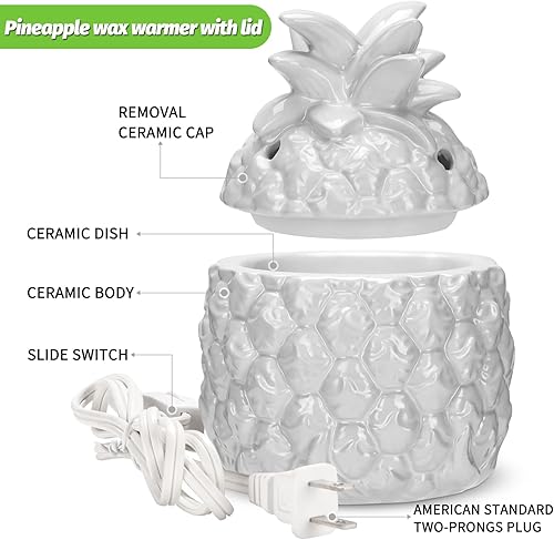 Miniatura 5 de STAR MOON - Calentador de cerámica eléctrico para derretir cera, quemador de cera aromatizante, cubos de cera perfumados, sin llama, sin humo, sin