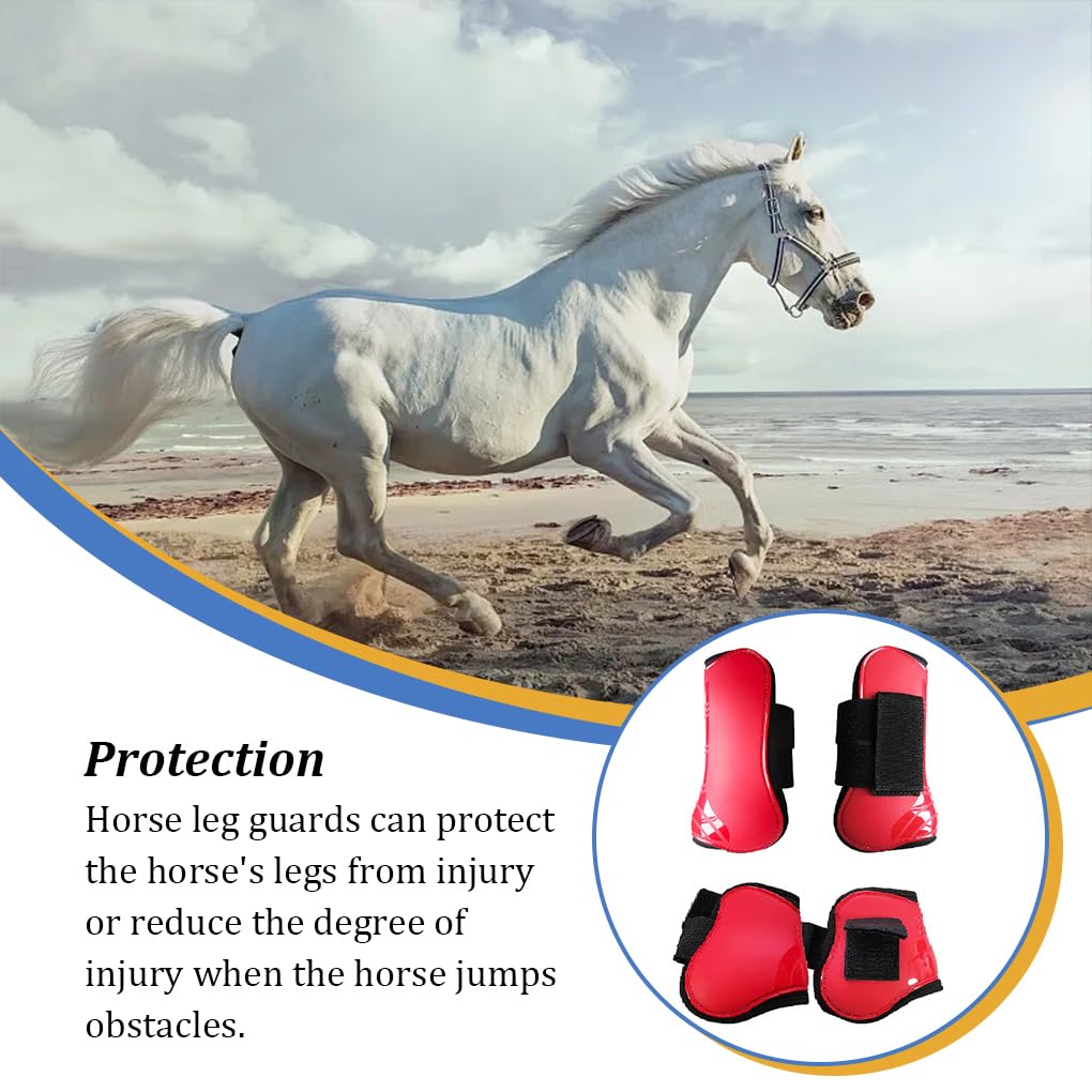 2 Pares de Suministros ecuestres, espinilleras para Caballos, Equipo de protección para Saltar con Cierre Nailon, muñequeras, Mallas Ajustadas, Azul, SG
