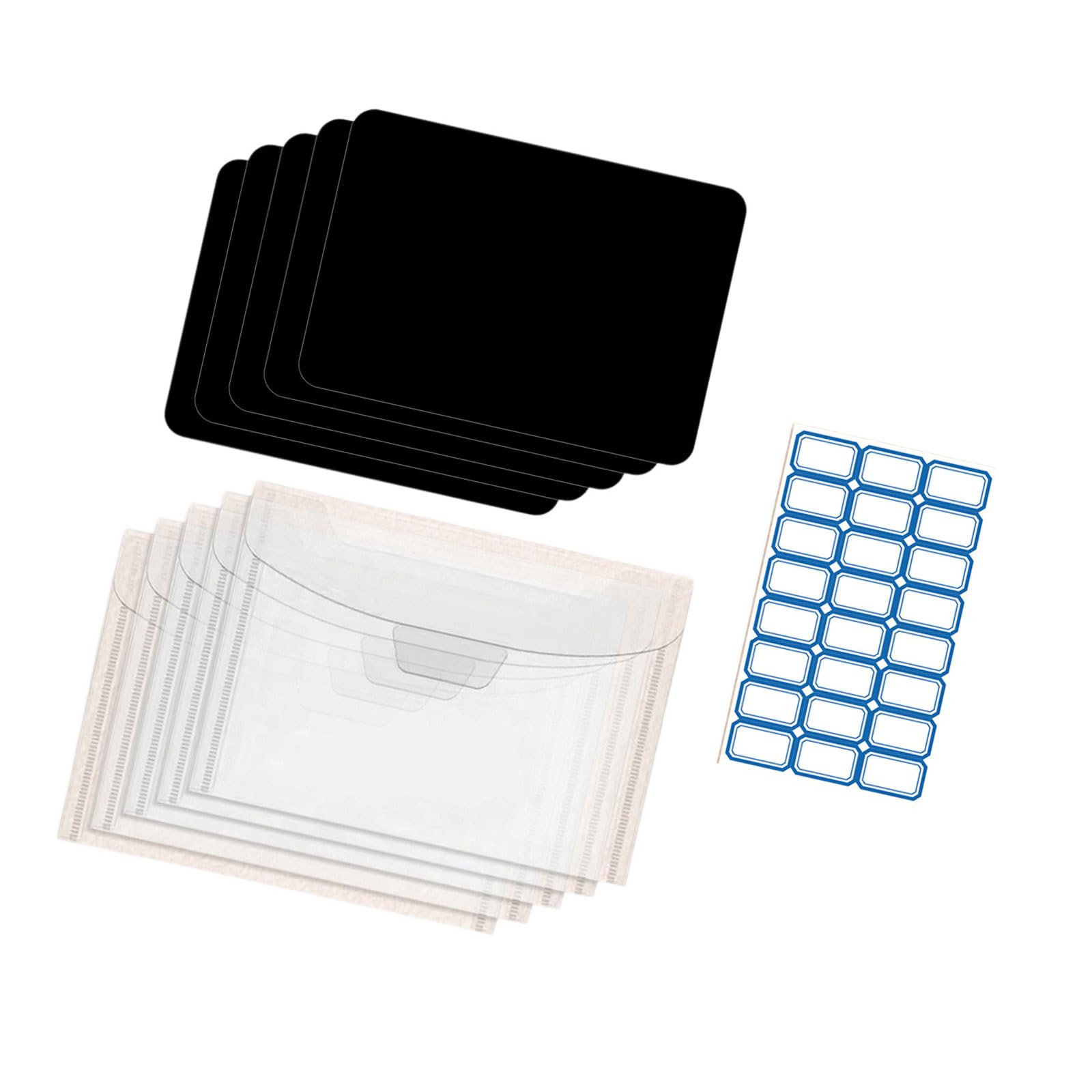 Jazuaiao Clear Cutting Die Storage Pockets and Rubber Sheets Set with Adhesive Labels for Scrapbooking Craft Supplies Sheets for Craft