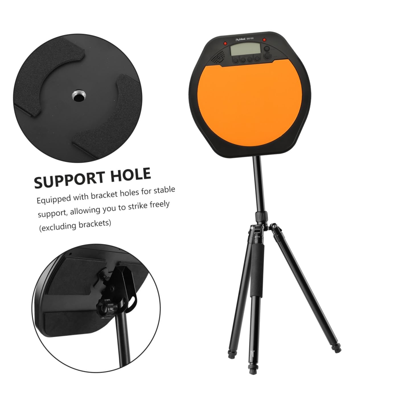 Pad de Batería Electrónico Portátil Rango Dinámico Completo y Material de Asb y Silicona, Metrónomo Digital Pantalla Lcd para Práctica y Entrenamiento