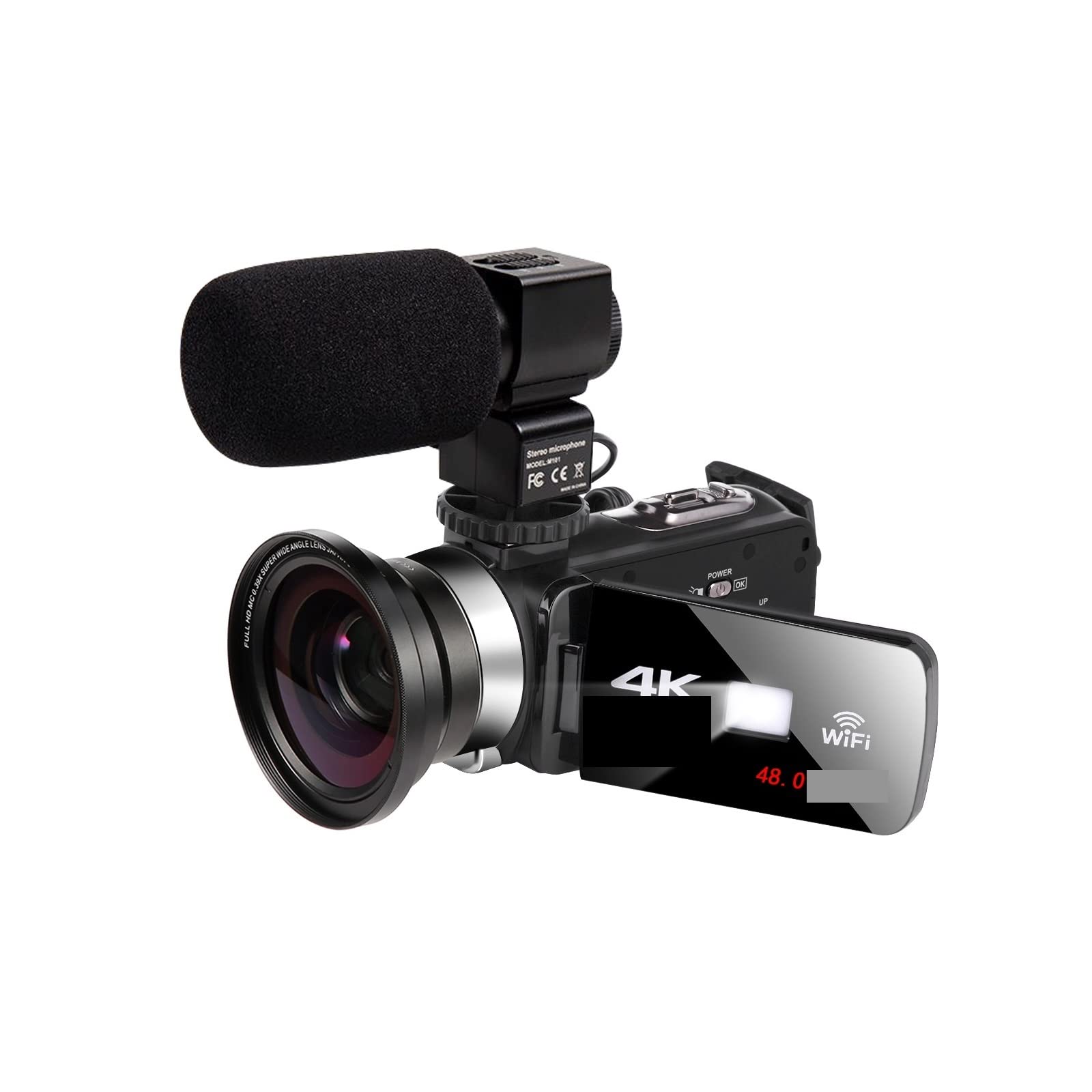 Fotocamera digitale, Fotocamere per la fotografia, Videocamere digitali professionali 4K Blogger Live Cast Streaming Camcorder for UHD 18X Zoom Vlog Webcam Videoregistratore Portatile per i viaggi e b