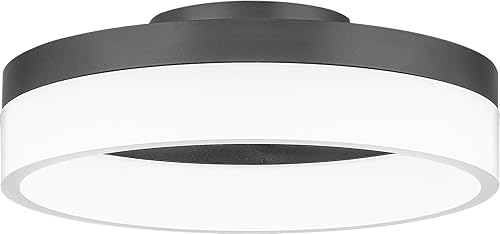 Quoizel PCOH1608OI Cohen - Lámpara de techo LED acrílica para montaje empotrado, 1 luz, 14 vatios, bronce aceitado (4 pulgadas de alto x 12 pulgadas