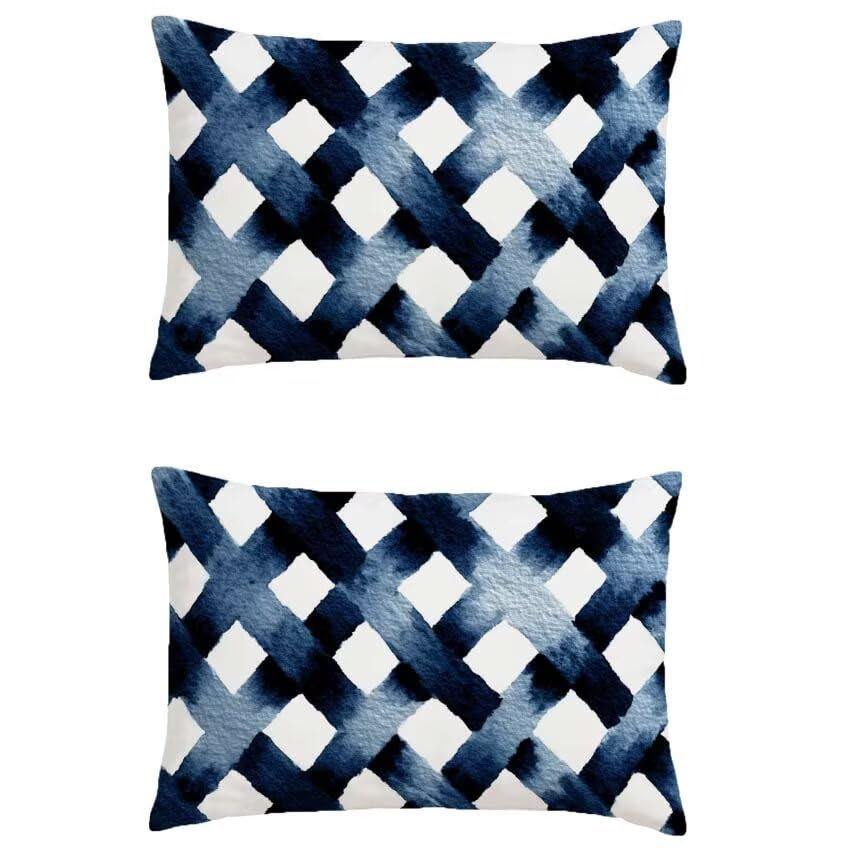 Taie oreiller géométrie violette 60x80cm imperméable contre les taches de salon extérieur
