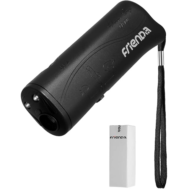 Frienda Ahuyentador de Perros por Ultrasonido LED Entrenador, Negro