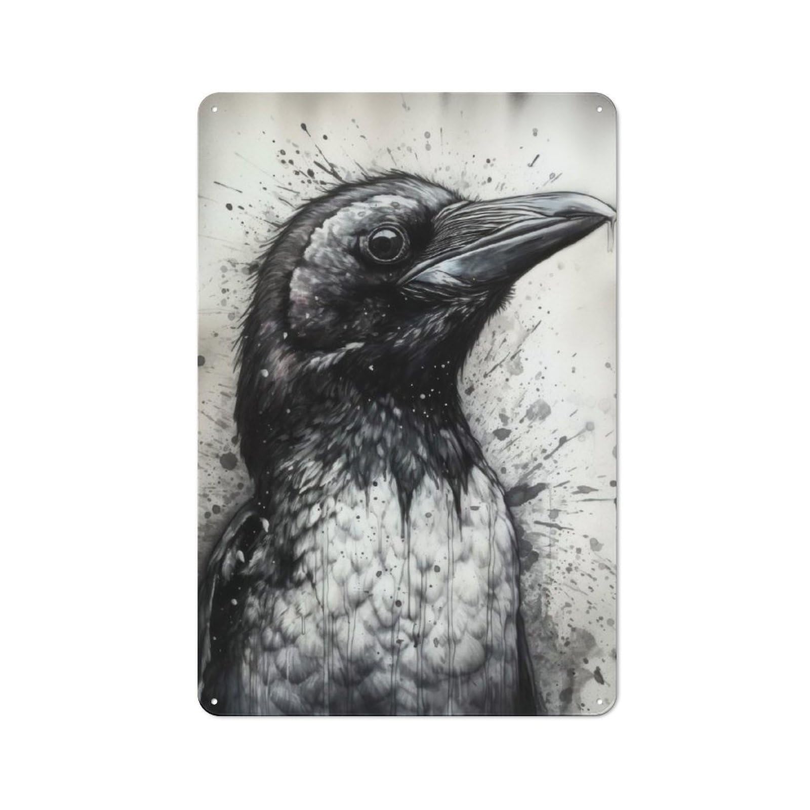 Junmoney Penguin Beauty Watercolor Metal Sign 30X20cm With For Home Bar Wall, Retro Decor, For Garage, Workshop And Man Cave Decoration