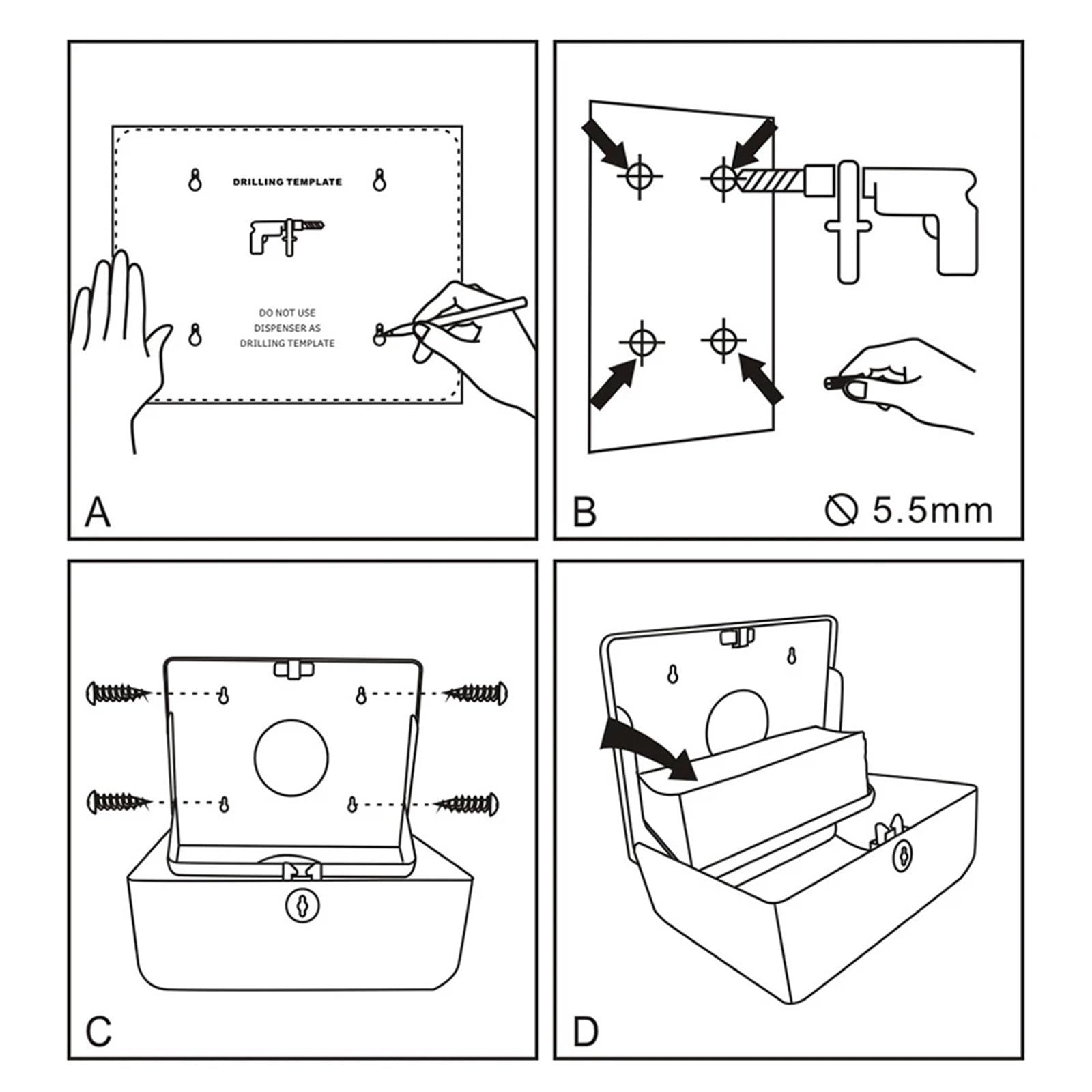 Portafazzoletti da Parete Porta Carta igienica con Dispenser for fazzoletti da Bagno a Parete, for Asciugamani di Carta Rimovibili Multipli(Silver)