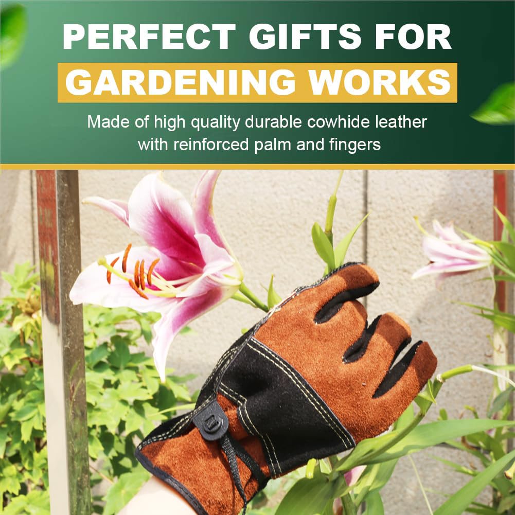 OLSON DEEPAK Leather Work Gloves for Men&Women, Thornproof Glove for Gardening Tig/Mig Welding, Construction, Chainsaw, Farm - Image 2