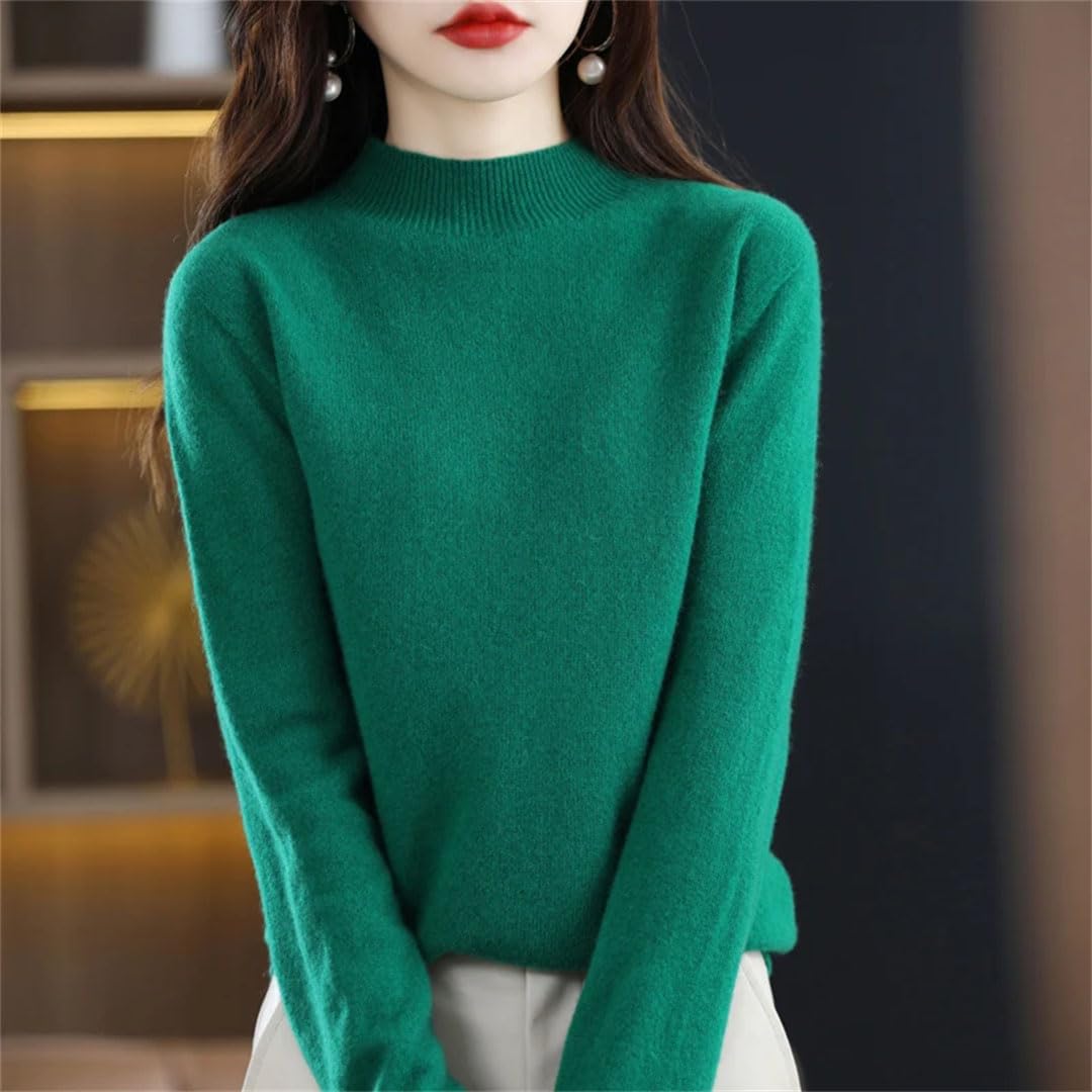Maglione a maniche lunghe in lana da donna Slim Fit Basic Casual Maglione Mezzo collo Pullover Inverno Maglione Top 'S