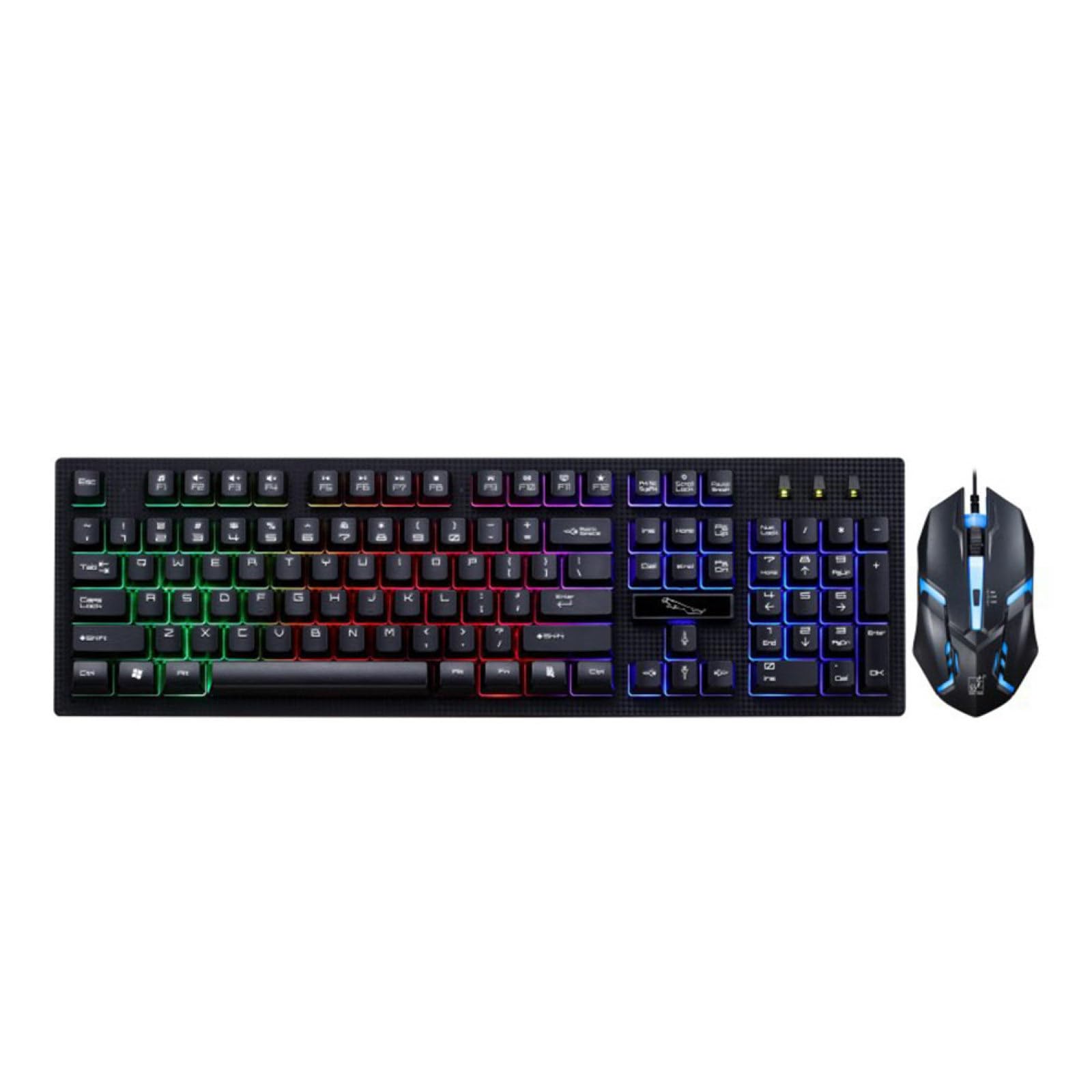 Ensemble Noir 104 Touches Clavier Souris Gamer USB Lumineux