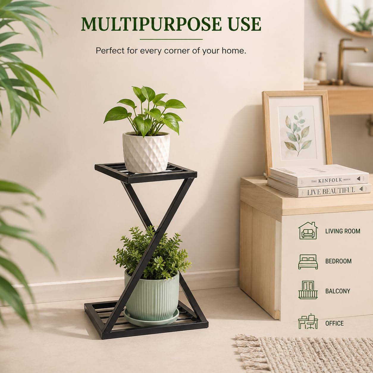 Metal Plant Stands - Modern Z & X Shape -3