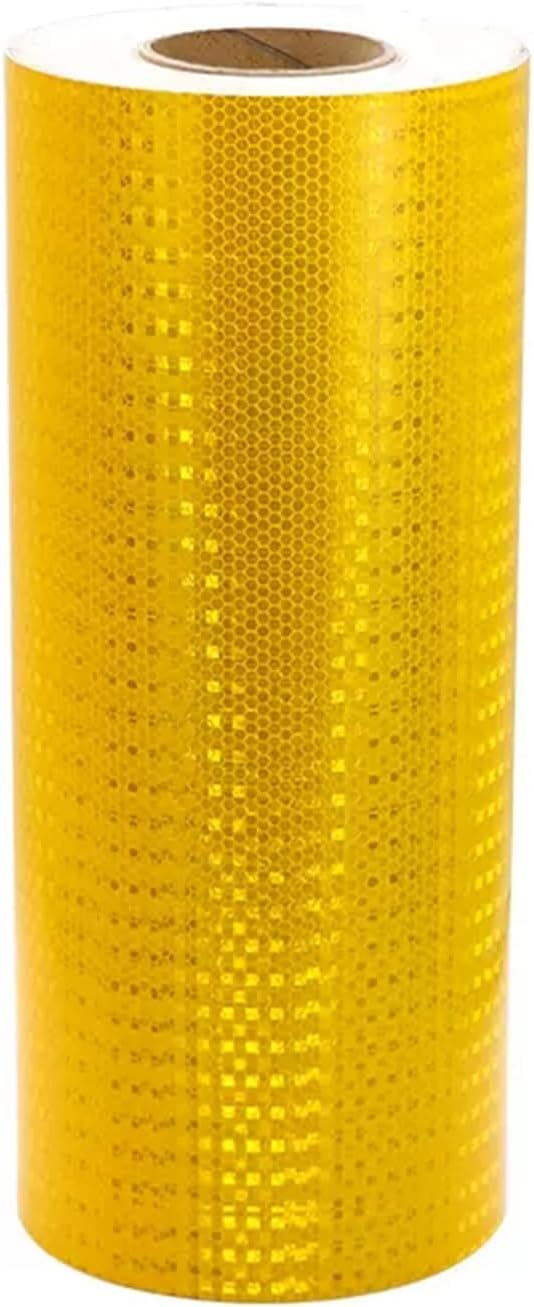 Caution Tape, Reflective Tape,Safety Reflective Warning Stickers, Reflective Warning Tape Night Safety Sticker,(Yellow,50m)