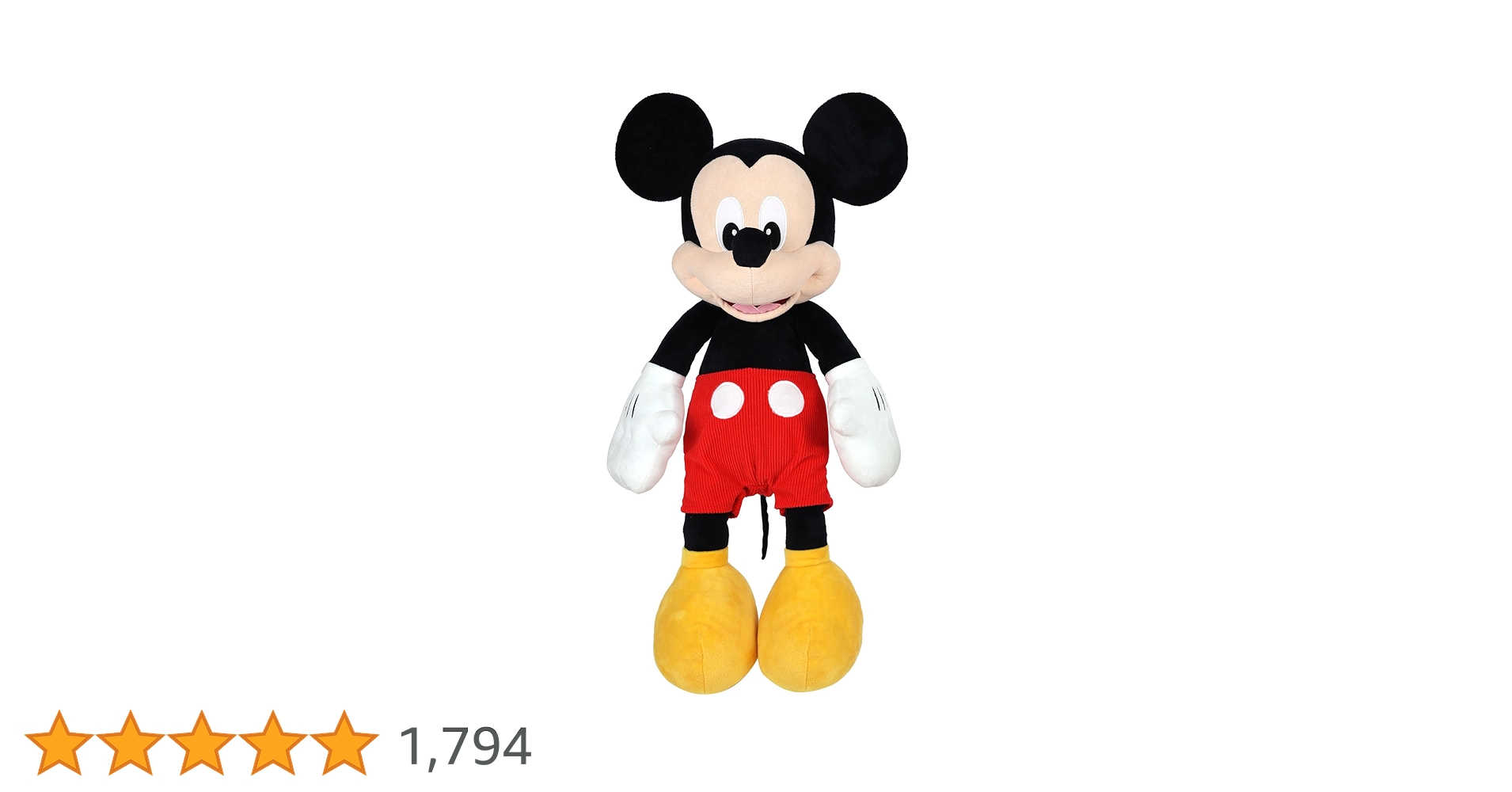 ディズニー　限定　ジャンボプラッシュ　ホワイトミッキー　特大ぬいぐるみ ディズニーキャラクター Mocchi-Mocchi-／ぬいぐるみM