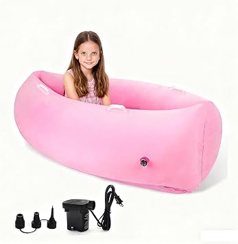 Inflatable Sensory Pea Pod Chair for Kids, 60 Inch Calming Therapy Pod for Children with Autism, Perfect for Home, Classroom and Reading Corner, Includes Electric Air Pump