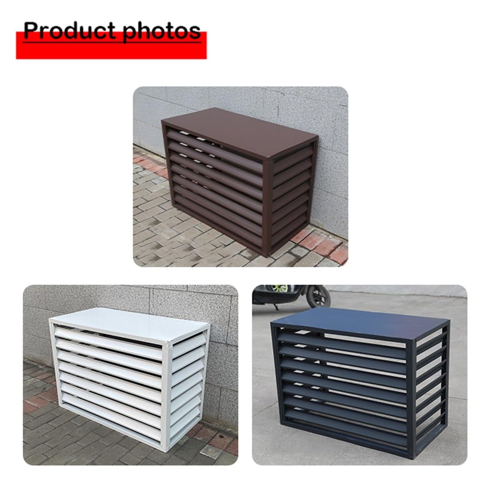 Aluminiowa Osłona Klimatyzatora do Jednostek Zewnętrznych, Ekran Prywatności Chłodnicy do Domu, Stojak na Kwiaty Roślinne (Color : White, Size : 110x80x60cm)