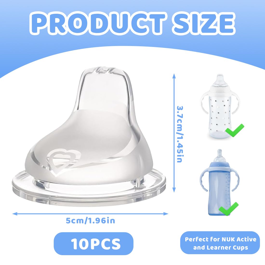10 Piezas boquillas de pato para bebés, Accesorio universal de 5 cm