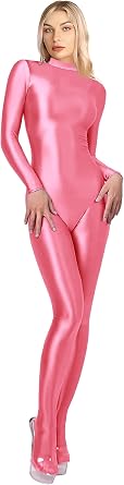 200D Opaque One Piece Swimsuit High Stretch Shiny Body Zip Back