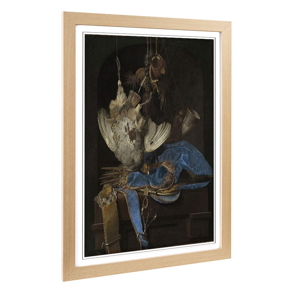 Big Box Art Framed Print of Willem Van Aelst Still Life Hunting Design | Wall Art Picture | Home Decor for Kitchen, Living Room, Bedroom, Hallway, Oak, A2 / 24.5x18 Inch / 62x45cm