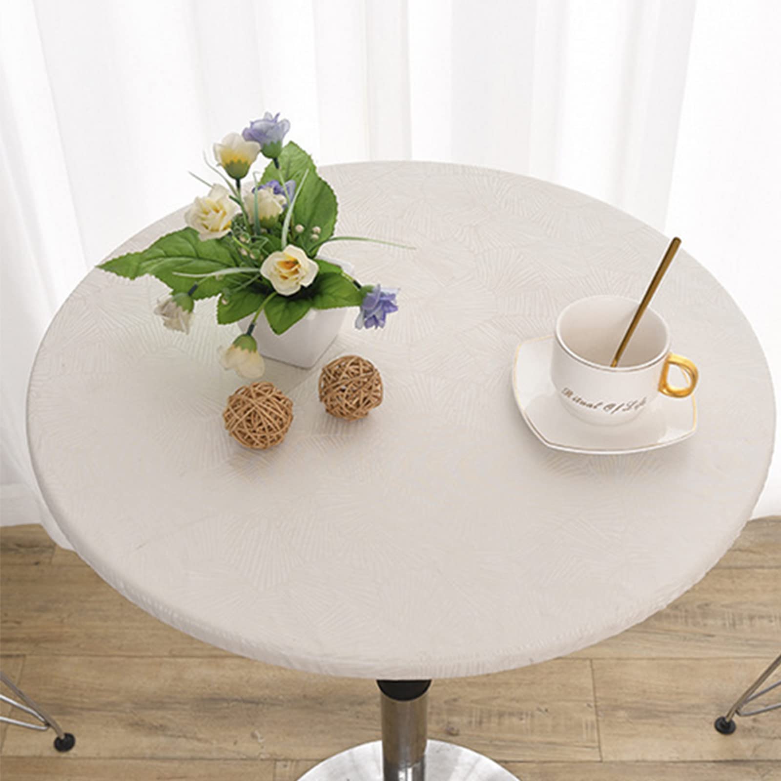 Topchances Round Table Cloth Waterproof Wipeable - Image 2
