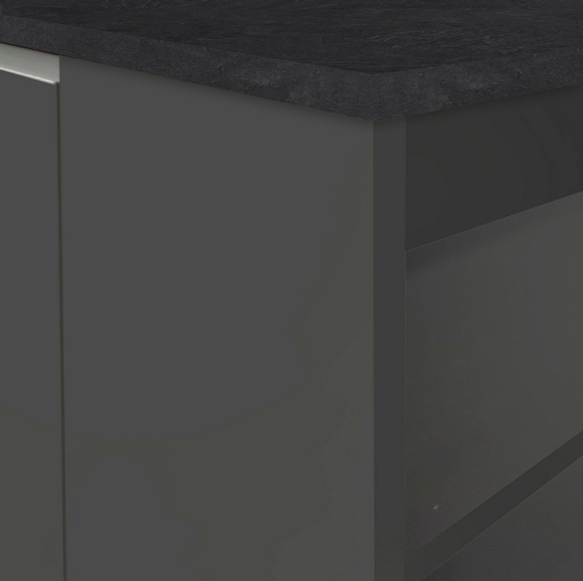 Dmora - Isola da cucina Osvaldo, Armadio multiuso, Mobile per cucinotto, Tavolo ausiliario, 100% Made in Italy, 160x90h90 cm, Antracite e Ardesia