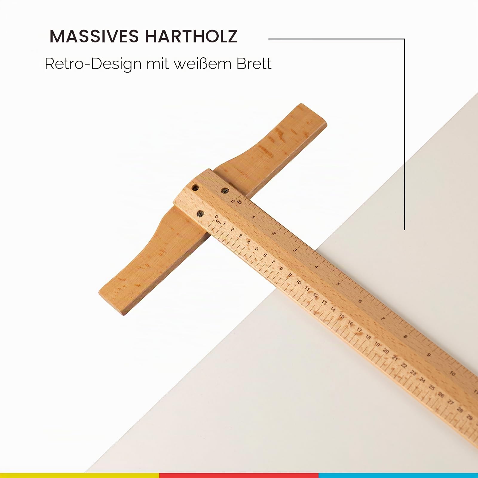 MEEDEN Whiteboard Holz Zeichentisch: 90 x 60 cm Künstlertisch, Massiver Schreibtisch für Kunst und Handwerk, Großer Neigbarer Tisch für Erwachsene, Künstler, Schreiben und Arbeiten