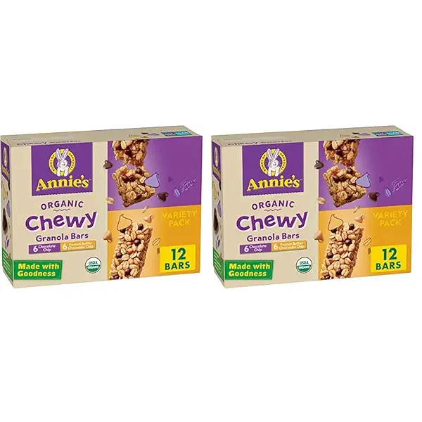 Annie's Organic Chewy Granola Bars, Peanut Butter Chocolate Chip, 12 ct (Pack of 2) 1
