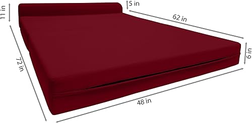 Miniatura 222 de Sofá cama plegable color gris de espuma, 6 pulgadas. Grosor x 32 pulgadas, ancho x 70 pulgadas. Cama de Invitados, cama plegable con espuma de alta