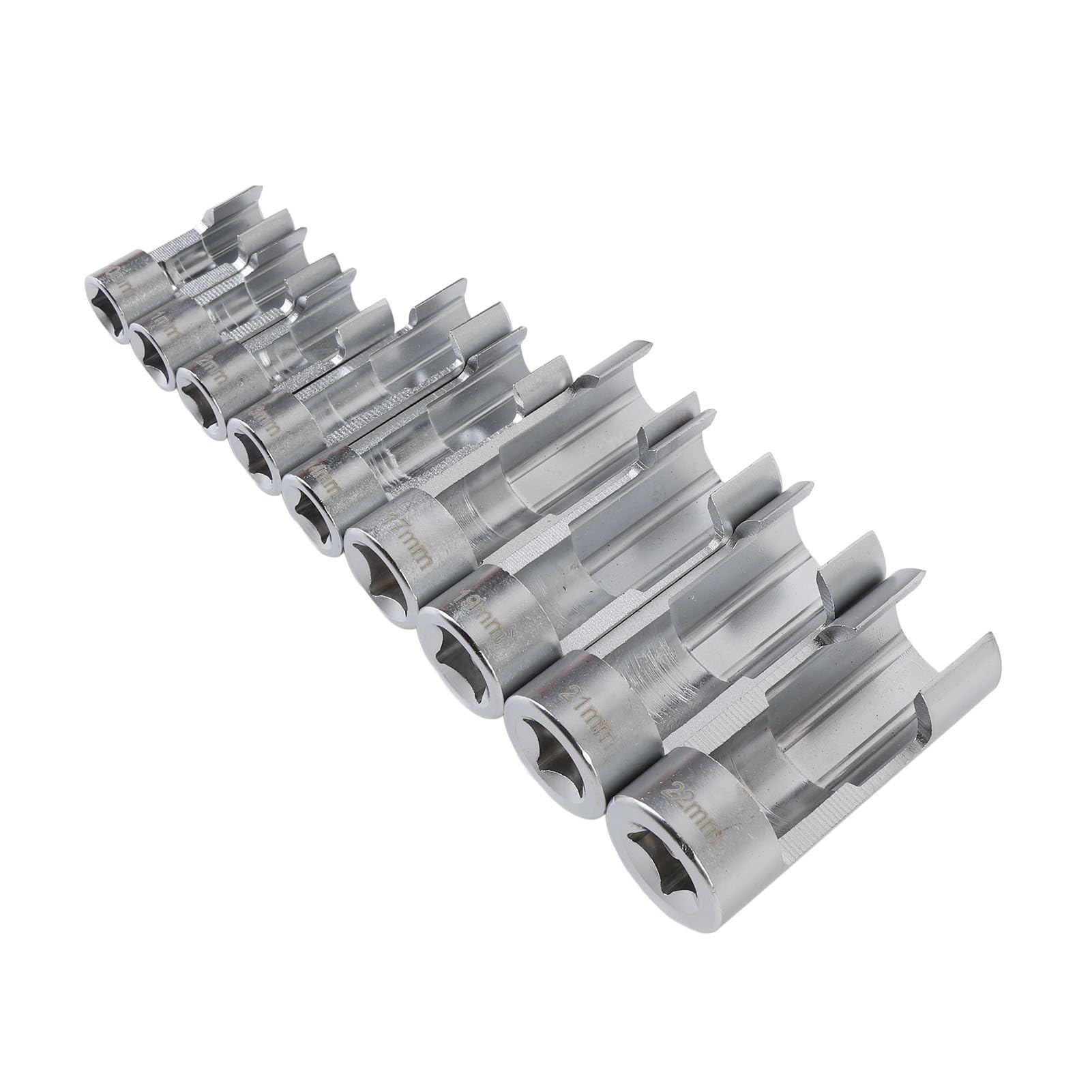 Set di Chiavi per Tubi Carburante 9 Pezzi 10-22mm, Acciaio CRV,