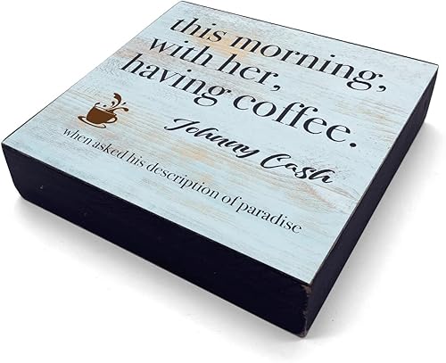 Vista 2 de Coffee Sign Kitchen Decor Desk Decor Wooden Box Sign Rustic Black Wood Block Plaque Box for Home Coffee Bar Office Kitchen Shelf Table Decoration