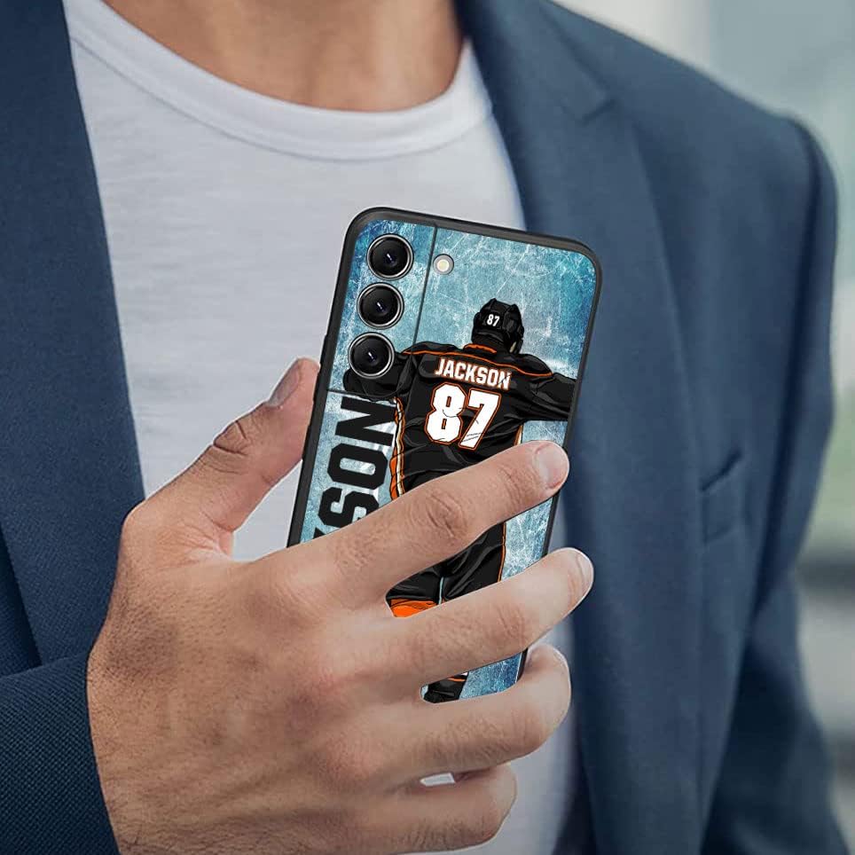 Miniatura 6 de Funda de teléfono de hockey sobre hielo para Samsung Galaxy A53 5G A14 A73 A12 A42 A32 A02S A71 A22 4G A33, nombre y número personalizados y funda