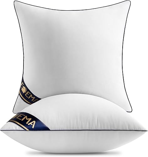 EMEMA Insertos de almohada de 16 x 16 pulgadas, insertos de almohada decorativos cuadrados para interiores, sofá, cama, juego de 2