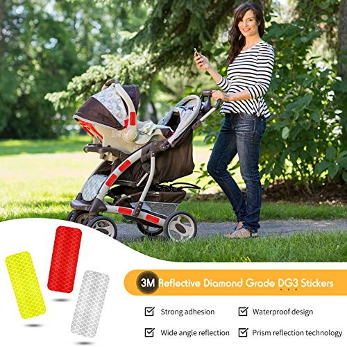 Image of (48 Pcs) Warning Reflective Safety Stickers Night Visibility Adhesive Stickers Waterproof Reflective Tape Stickers,1.18 x 3.25 Inch Compatible with Renlt Trber