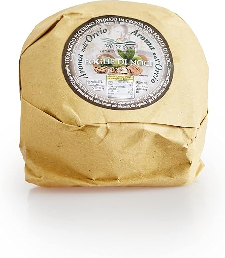 Formaggio Foglie di Noce | Pecorino stagionato in foglie di noce | 500 gr | Con latte di pecora 100% italiano