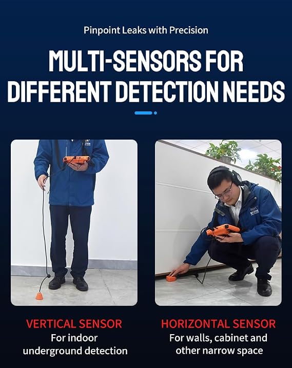 Underground Water Leak Detector for Home Wall & Ground 0.5m Depth High Precision Water Leak Detector Tool with Professional Headphones Carry Case -L50