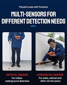 Underground Water Leak Detector for Home Wall & Ground 0.5m Depth High Precision Water Leak Detector Tool with Professional Headphones Carry Case -L50
