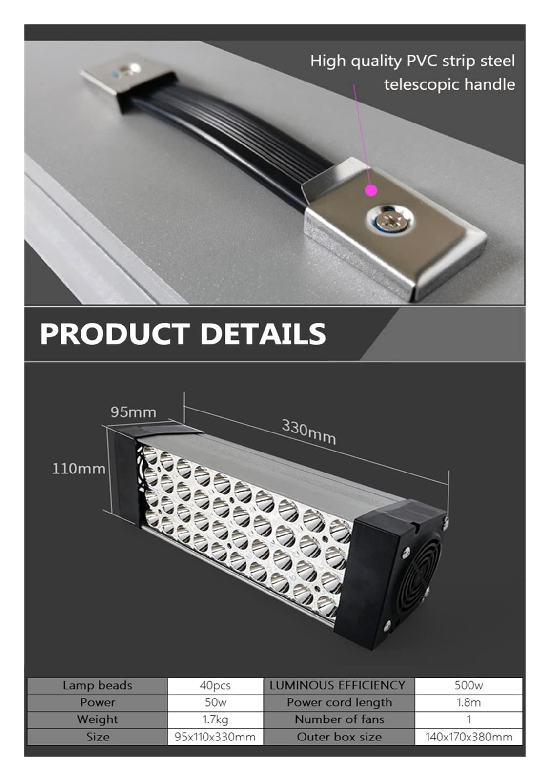 Światło utwardzające UV 500W LED przenośna lampa UV do utwardzania koloidem głowica drukująca atramentowa drukarka fotograficzna utwardzanie 365nm 395nm 405nm lampa Cob UV Led(395nm)