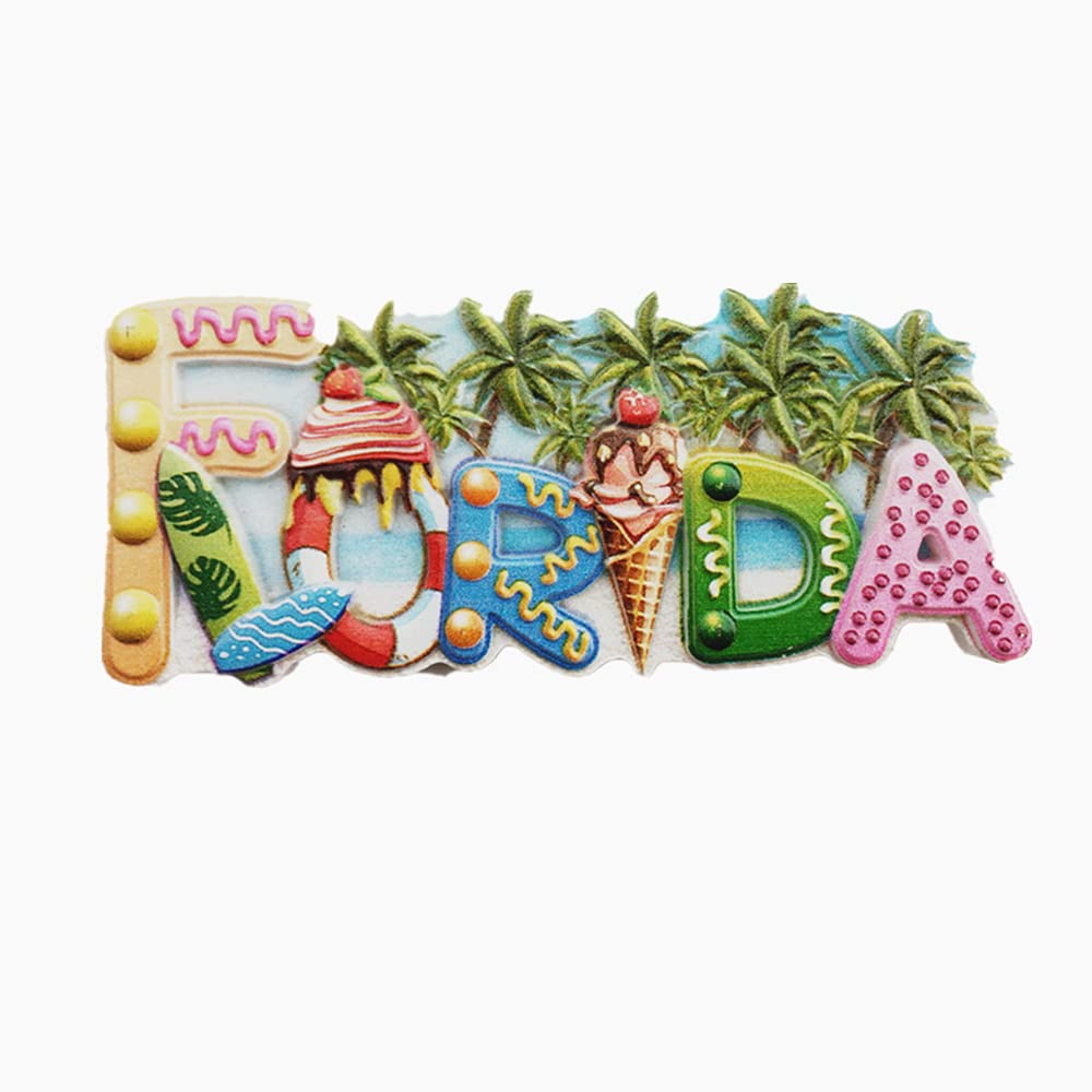 MUYU Magnet Florida USA America Fridge Magnet Souvenir Gift Home Decoration Refrigerator Magnetic Sticker, 10x4.3 CM