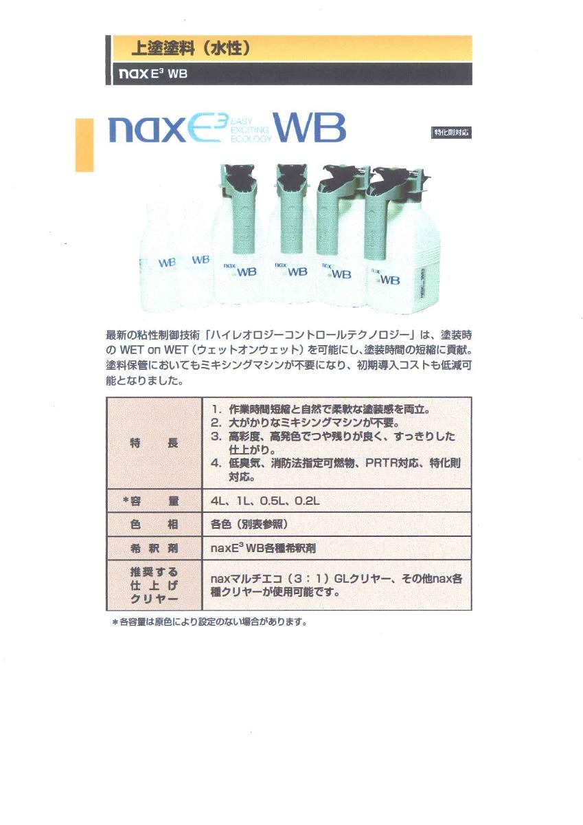 Amazon | 日本ペイント nax E-CUBE WB 601 サンセットレッド 0.2L