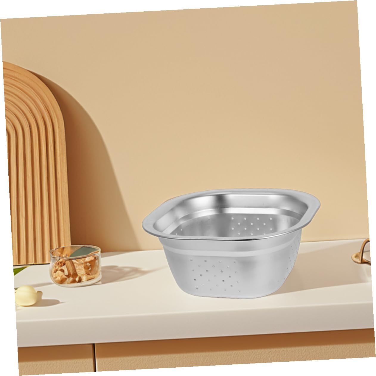 Hohopeti Lavar Arroz y Frutas Juego de 2 de Acero Inoxidable Coladores Cuadrados Diseño Multifuncional y Fácil de Limpiar Adecuado para Cocina y Restaurante
