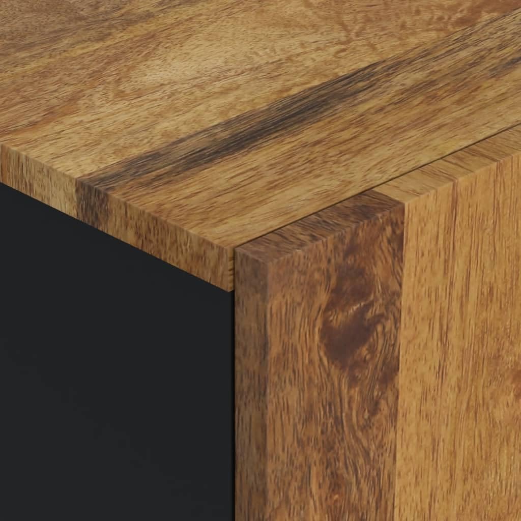 Bathroom Cabinet Honey Brown Solid Mango Wood with Iron Frame, 13x15x23 Inch Storage Cabinet for Bathroom Vanity Combo, Farmhouse Bathroom Furniture Set with Adjustable Armrests