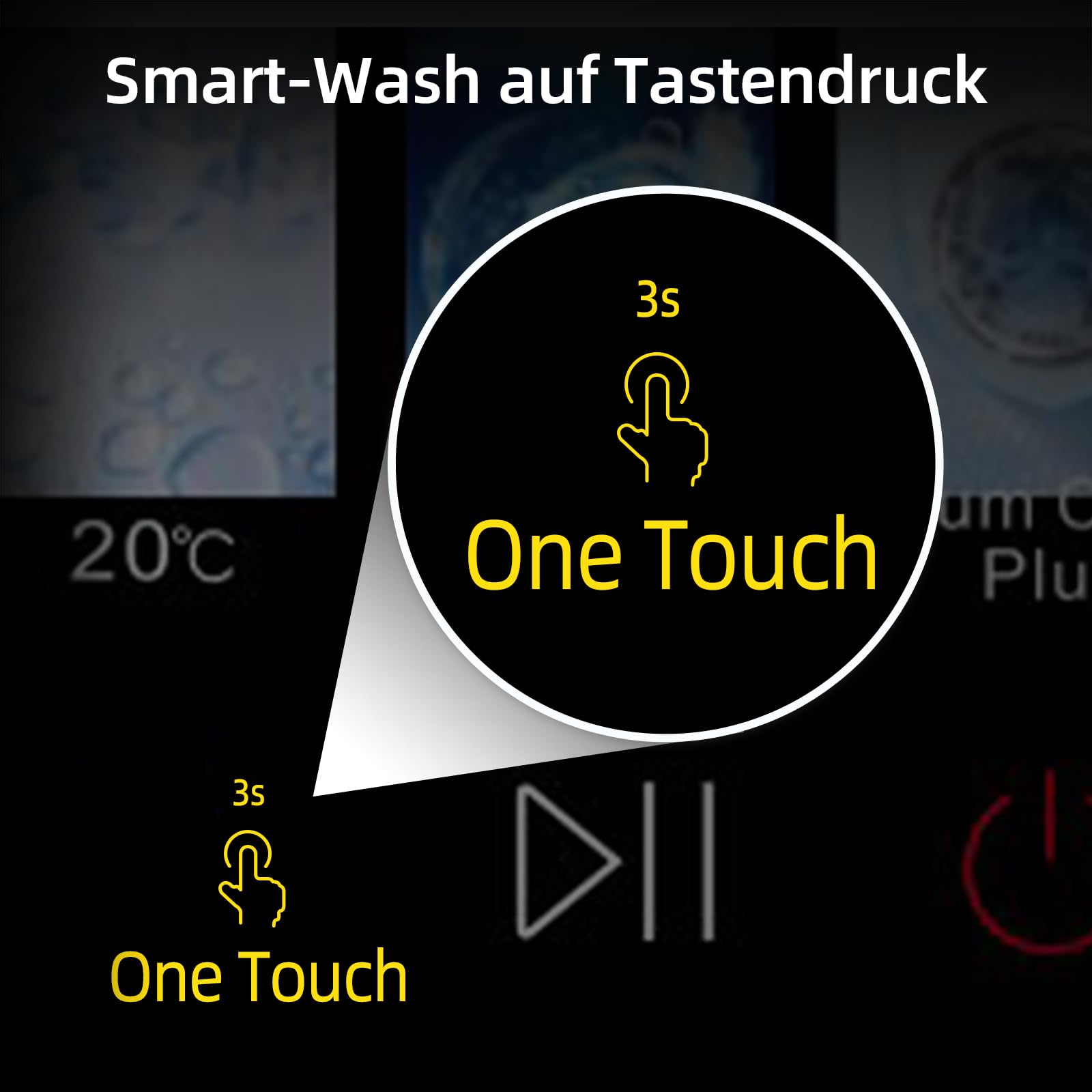 CHiQ Waschmaschine 8kg Frontlader, 1400 U/min, EEK A-15%, Touchscreen, Dampffunktion, 52cm tief, Schwarz