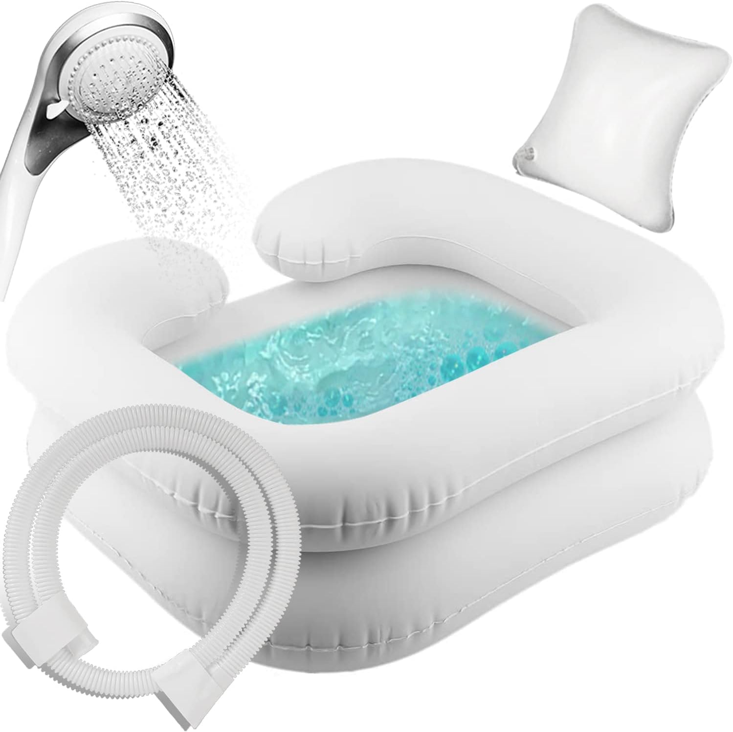 SYCOTEK Inflatable Shampoo for Bathroom Basin Helps Wash Hair with Pillow for Head