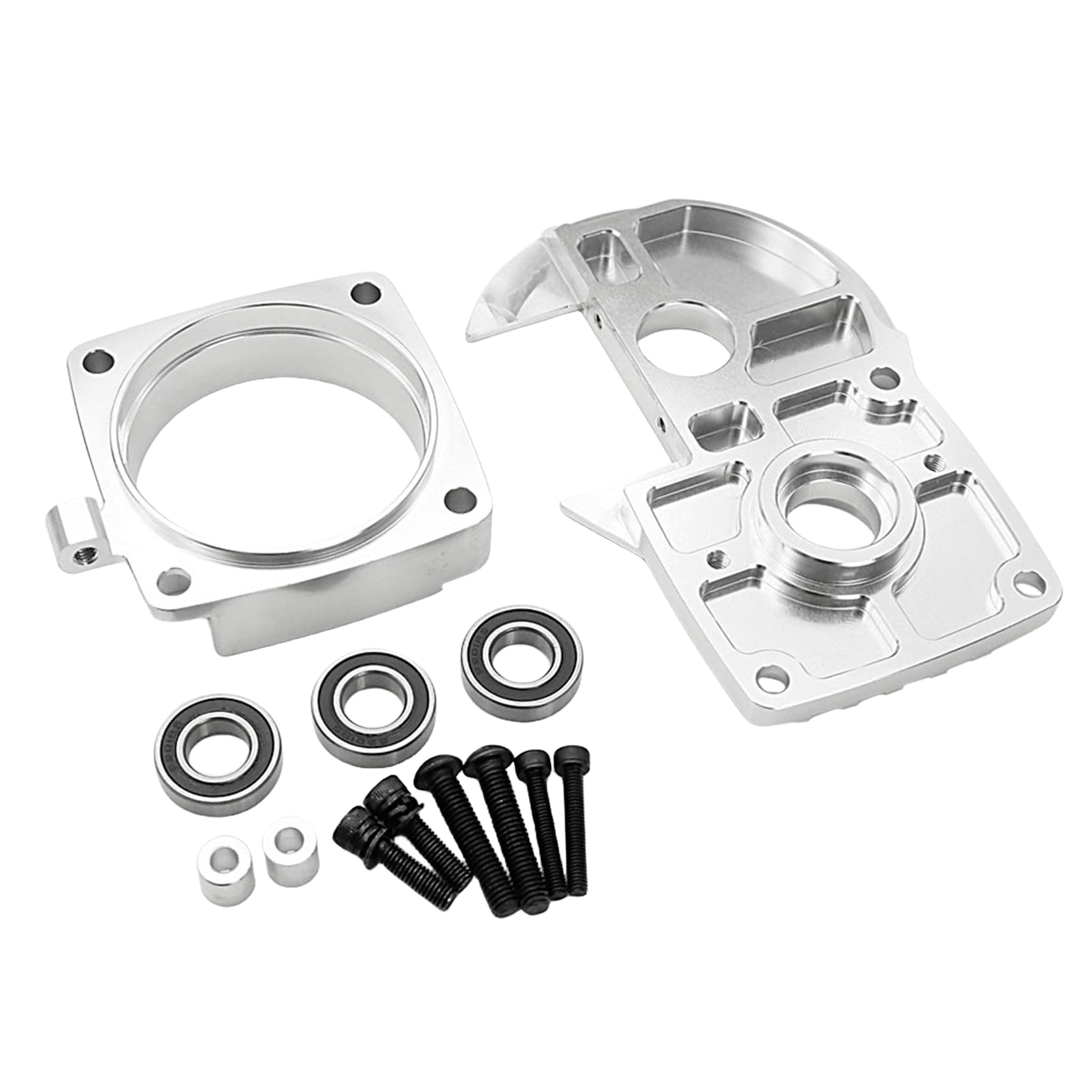 FLMLF CNC Metal Quick Release Clutch Bell Support Frame Kit for 1/5 Hpi Rofun BAHA Rovan Km Baja 5b Ss 5t 5sc Rc Car Parts (Silver)