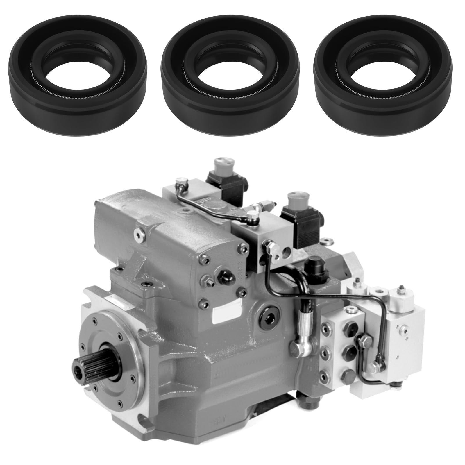 Create idea Lot de 10 joints d'huile R23 à double lèvre TC en nitrile avec ressort - 12 x 22 x 7 mm - Convient pour pompe hydraulique - Joint d'arbre rotatif