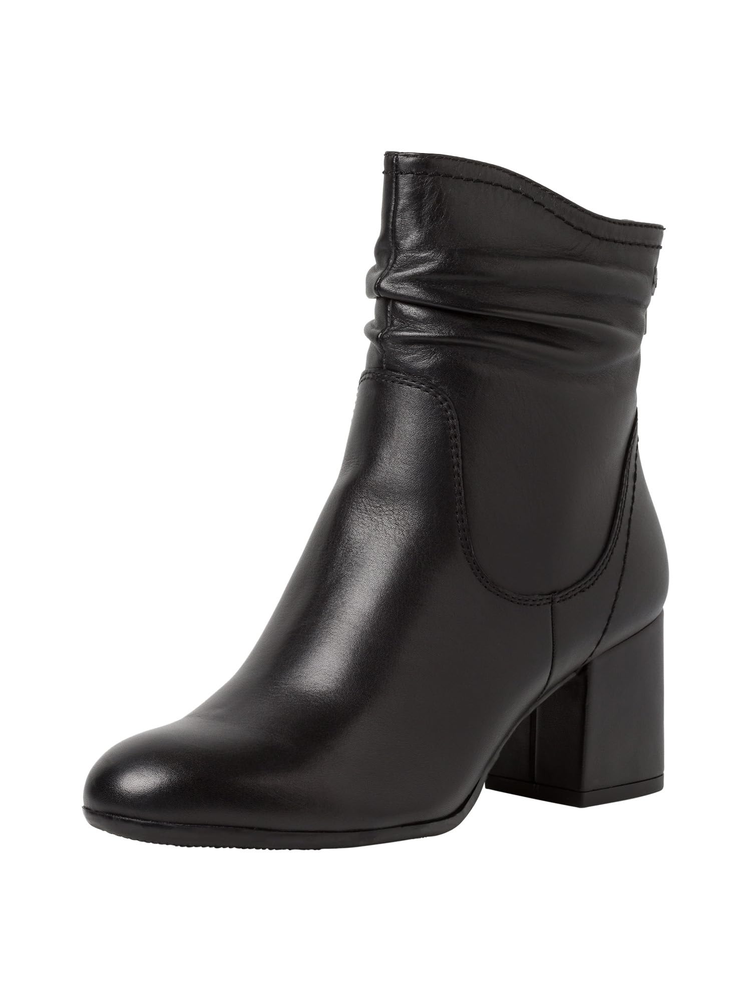 Tamaris Comfort Women’s Ankle Boots with Heel Suede Block Heel Comfort Fit , Black Nappa, 7,5 UK