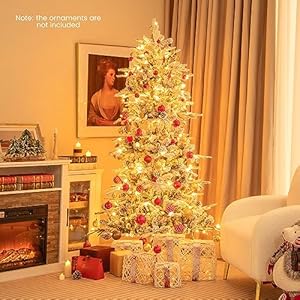 Goplus6ftprelitsnowflockedchristmastreeartificialhingedxmastreewith210warmwhiteincandescentlights715branchtipsnaturalpineconesmetalstandforholidayofficehomedecor Urban Country Home Decor Goplus 6ft pre lit snow flocked christmas tree artificial hinged xmas tree with 210 warm white incandescent lights 715 branch tips natural pinecones metal stand for holiday office home decor urban country home decor