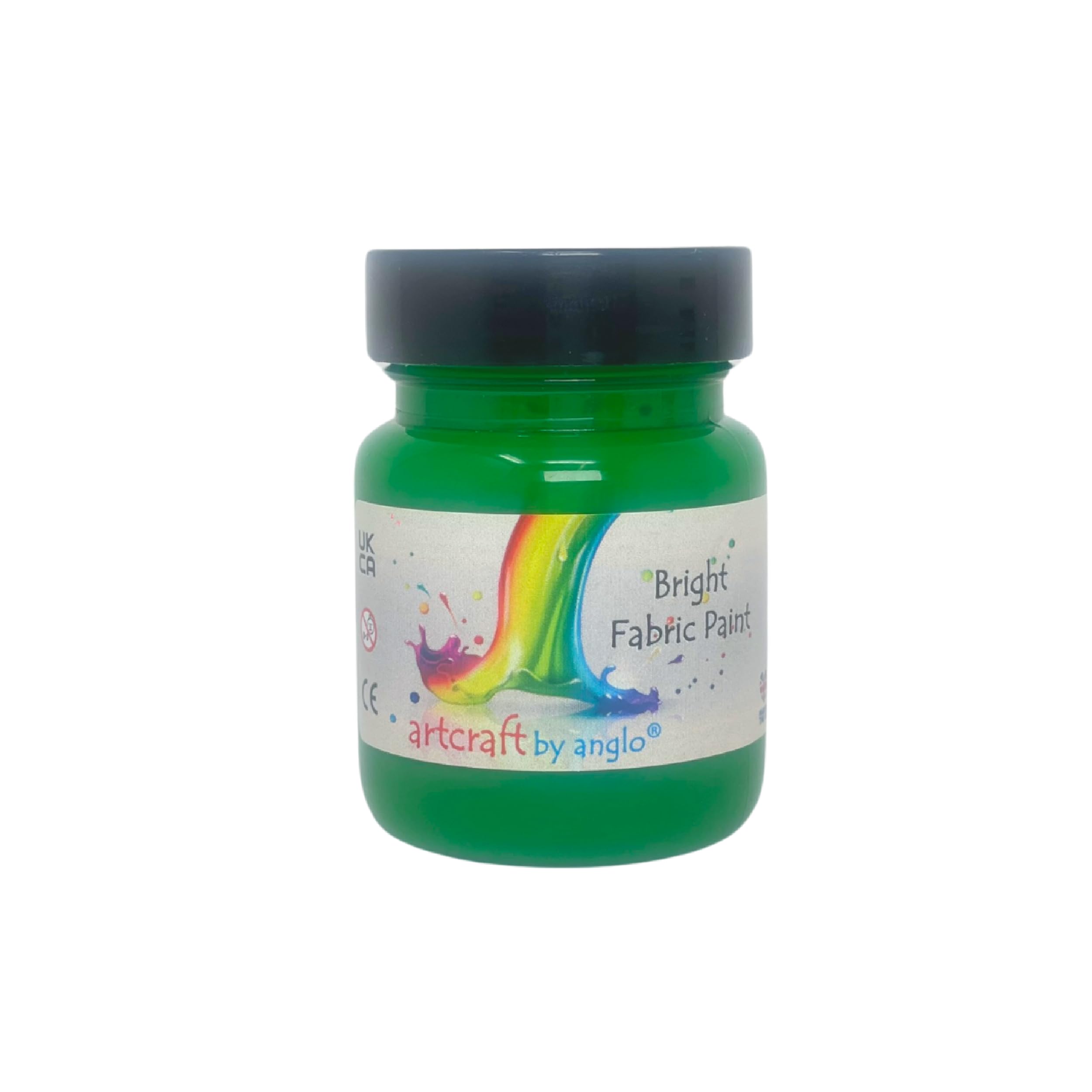 Green Fabric Paint Permanent for Clothes. Textile Fabric Paints in 60ml. Ideal for Painting Clothes, T-shirts, Jeans, Bags & Canvas Shoes.