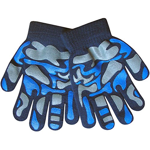TeddyT's - Guantes - para niño Azul Blue Camouflage Talla única