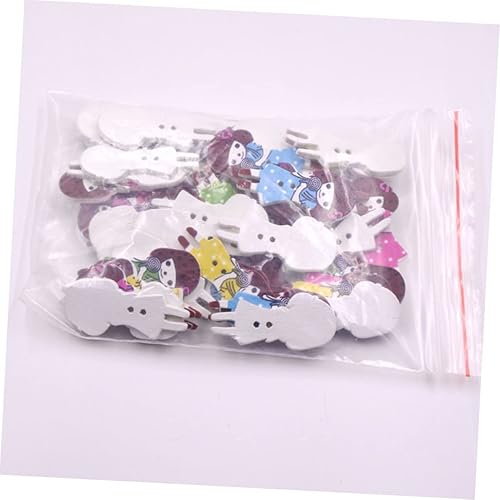 Miniatura 5 de Accesorios de costura DIY 2 agujeros botones de madera decorativos novedad rosa botones para muñecas